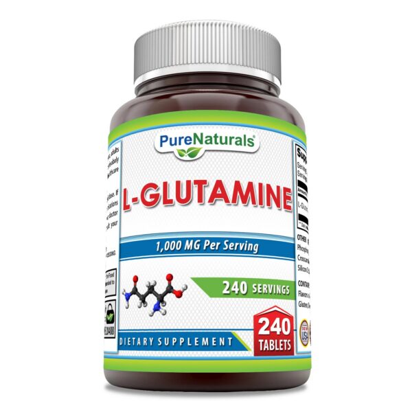Frente del producto Pure Naturals L-Glutamina