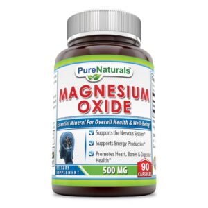 Version 1.0.0 Pure Naturals cápsulas de óxido de magnesio 500 mg, liberación rápida
