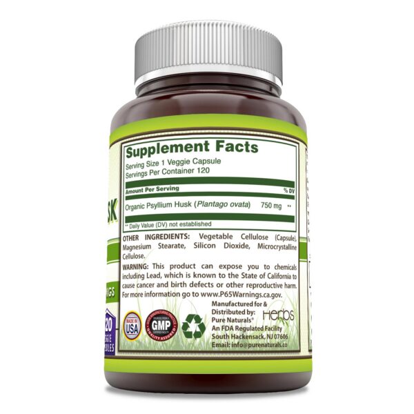 Version 1.0.0 Pure Naturals suplemento de cáscara de psyllium sin gluten