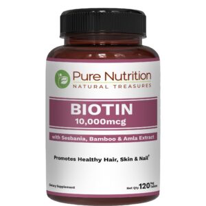 Suplemento de biotina Pure Nutrition con sesbania
