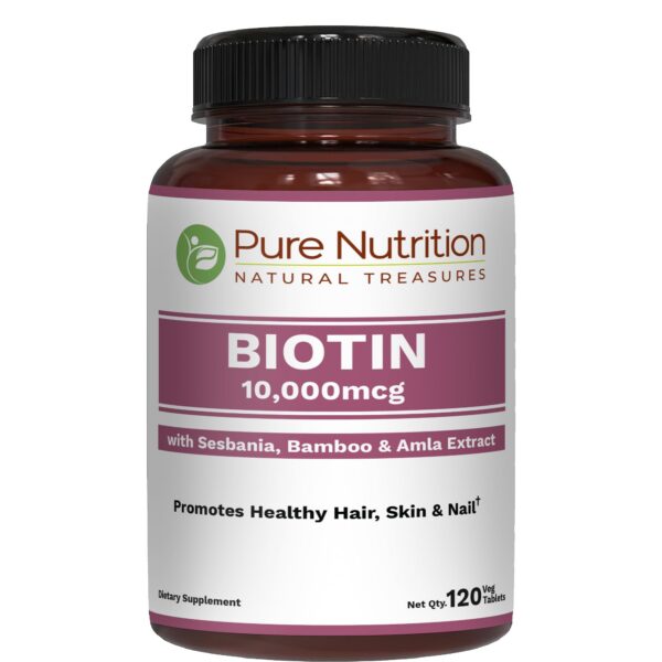 Suplemento de biotina Pure Nutrition con sesbania