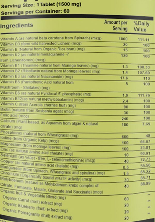 Etiqueta de ingredientes del producto