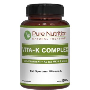 Vista frontal de la botella Pure Nutrition Vitamin K Complex
