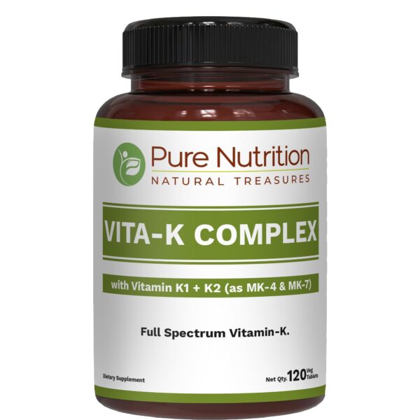 Vista frontal de la botella Pure Nutrition Vitamin K Complex