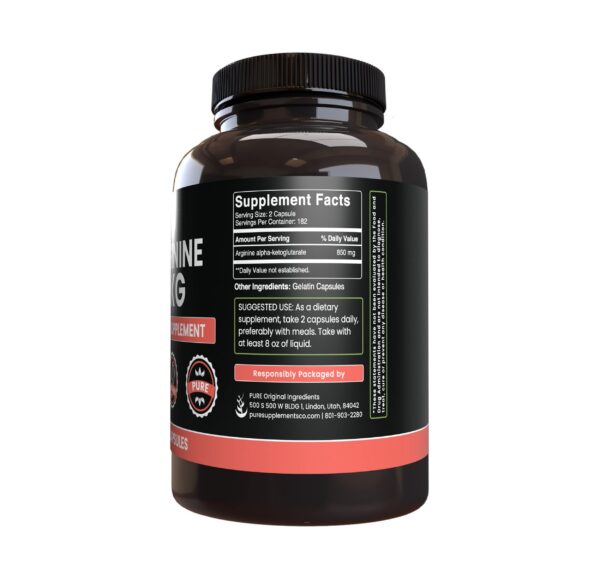 Cápsulas Arginine AKG PURE ORIGINAL INGREDIENTS
