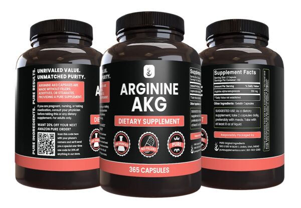 Frasco de Arginina AKG de PURE ORIGINAL INGREDIENTS