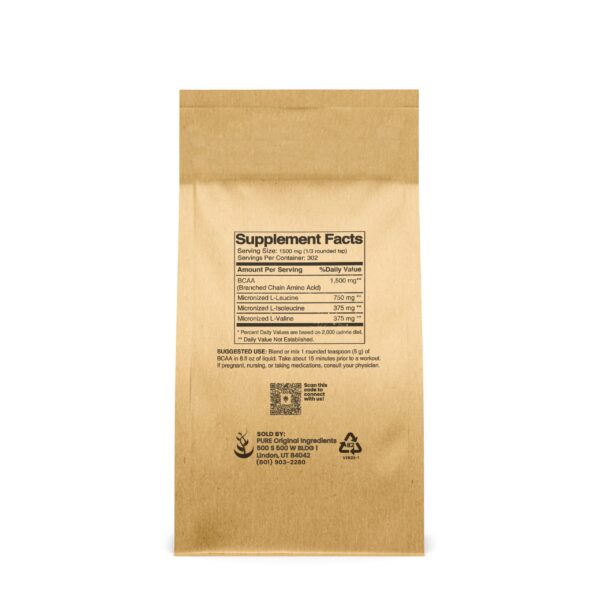 Pure Original Ingredients BCAA instantizado - etiqueta