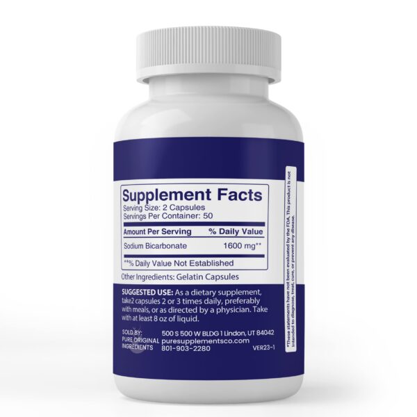 Etiqueta frontal del bicarbonato de sodio