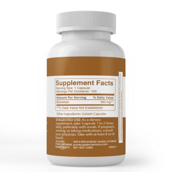 Frasco de 100 cápsulas Bromelina