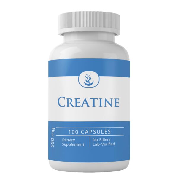 Frasco de PURE ORIGINAL INGREDIENTS Creatine 100 cápsulas
