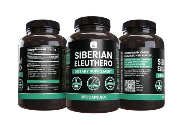 PURE ORIGINAL INGREDIENTS Eleuthero Siberiano empacado en USA