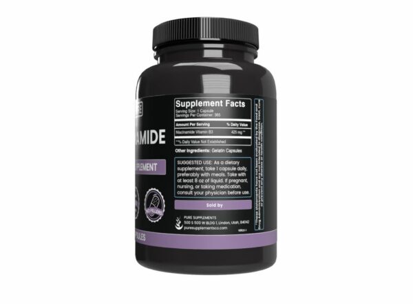 Version 1.0.0 Detalle de la etiqueta de Niacinamida 365 cápsulas