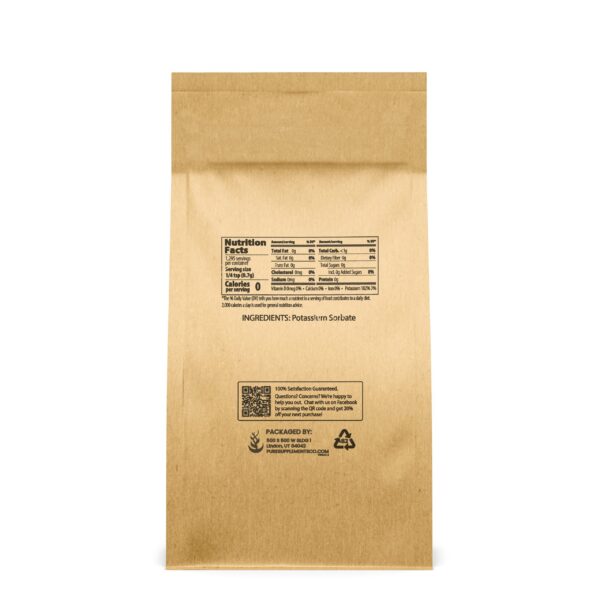Version 1.0.0 Etiqueta de Potassium Sorbate Pure Original Ingredients