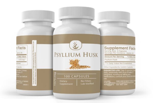 Version 1.0.0 Suplemento puro de fibra psyllium 100 cápsulas Pure Original Ingredients