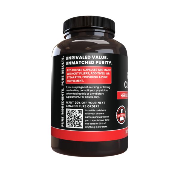 Etiqueta lateral trébol rojo Pure Original Ingredients