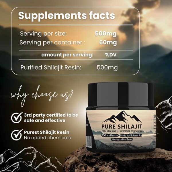 Etiqueta Pure Shilajit Resina