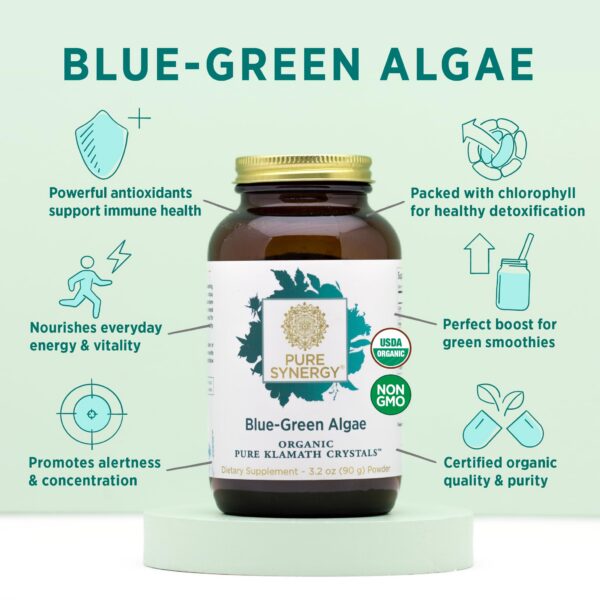Polvo de algas verde-azules PURE SYNERGY en uso