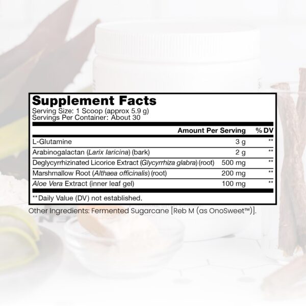 Ingredientes Pure Therapro Rx Leaky Gut Defense en polvo