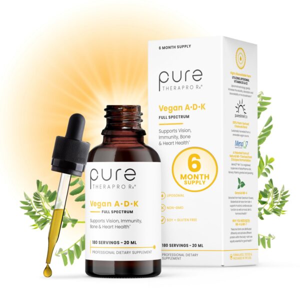 Pure TheraPro Rx vegan A-D-K drops bottle label