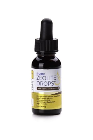 Frasco de Pure Zeolite Drops con etiqueta