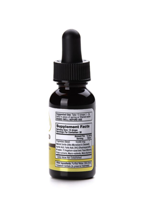 Etiqueta frontal de Zeolite Drops