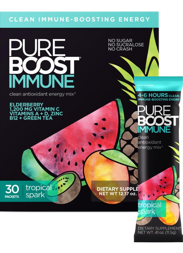 Paquete Pureboost energía y soporte inmune sabor Tropical Spark