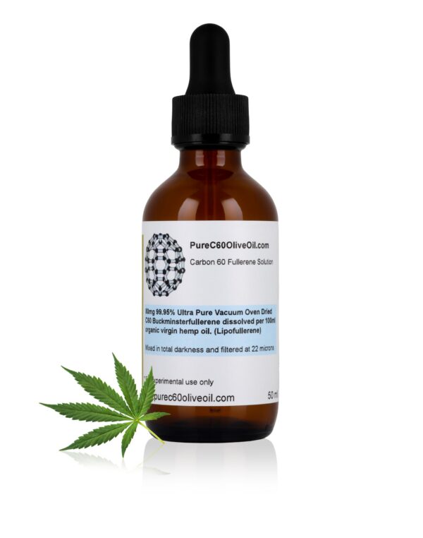 Version 1.0.0 Frente del frasco PureC60OliveOil C60 aceite cáñamo