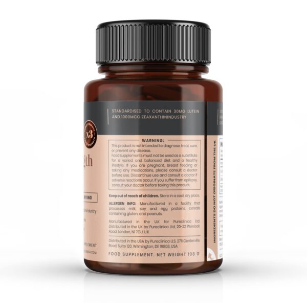 Version 1.0.0 Etiqueta frontal Triple Strength Lutein 30 mg