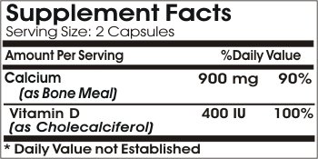 PureControl harina de hueso suplemento de vitamina D paquete