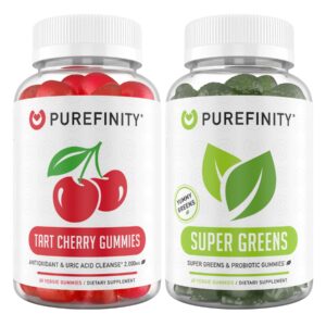 Version 1.0.0 Gomitas Tart Cherry y Super Greens de PUREFINITY envase