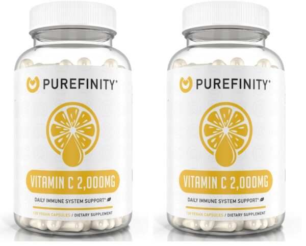 Frontal de la botella PUREFINITY Vitamina C 2000 mg