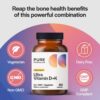Cápsulas vegetarianas PureFormulas Vitamina D3 K2 para salud ósea