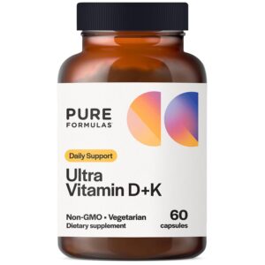 Version 1.0.0 Botella PureFormulas Vitamina D3 K2 5000 IU 60 cápsulas vegetarianas