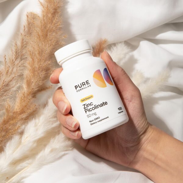 Etiqueta frontal de Zinc Picolinate 50 mg