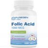 Version 1.0.0 Puregen Labs ácido fólico 1000 mcg botella 1000 tabletas
