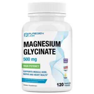 P Puregen Labs Magnesio Glycinate 500 mg frasco