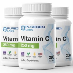 Puregen Labs Vitamina C 250mg paquete de 3 frascos