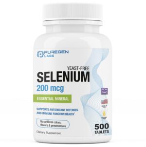 Caja de Puregen Selenium 200 mcg 500 tabletas vegetarianas