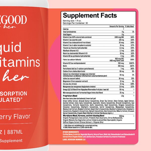 Detalles de ingredientes y sellos en PureGood