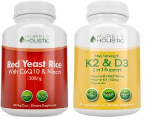 Frasco de suplemento arroz de levadura roja Purely Holistic