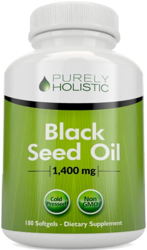 Frasco frontal de Purely Holistic Black Seed Oil