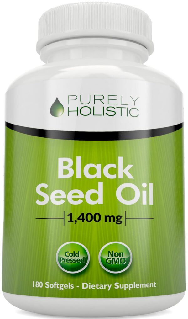 Version 1.0.0 Frasco frontal de Purely Holistic Black Seed Oil