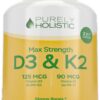 Version 1.0.0 Purely Holistic suplemento vitamina D3 y K2 150 cápsulas