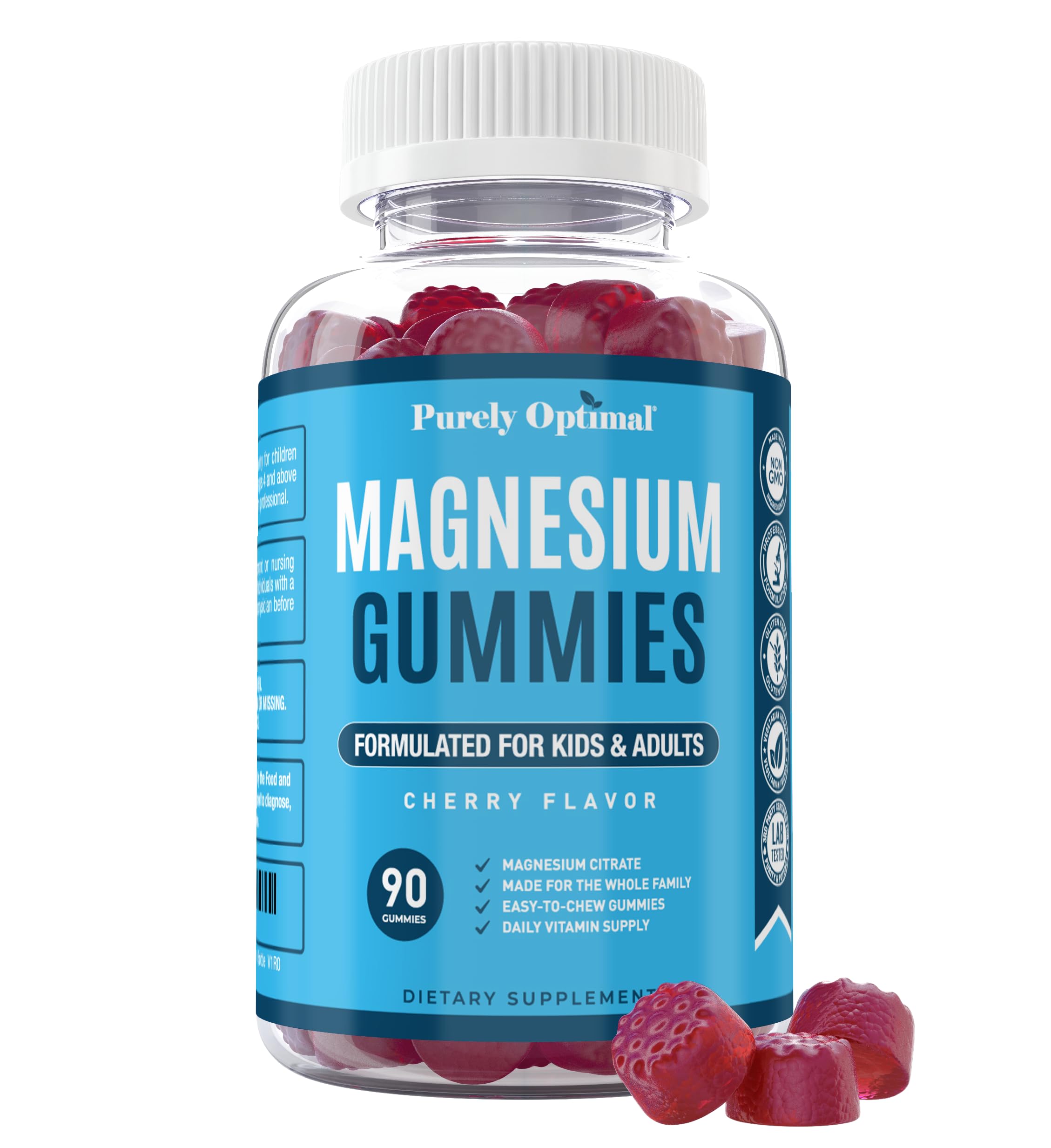 Purely Optimal Magnesium Citrate Gummies, Cherry Flavor