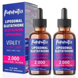 Version 1.0.0 PureRootss liposomal glutathione liquido frasco frontal