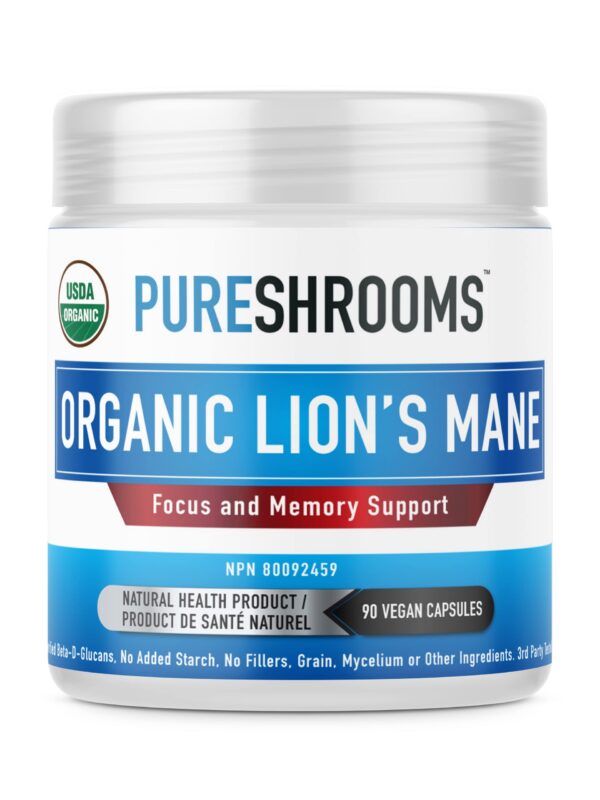 Version 1.0.0 Pure Shrooms Lion's Mane cápsulas frente