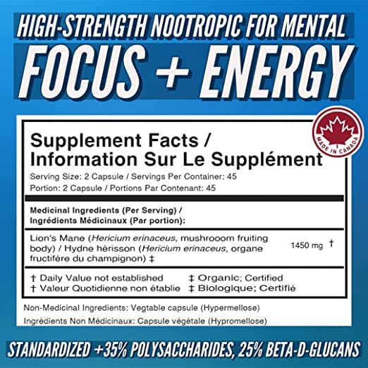 Version 1.0.0 Etiqueta de Pure Shrooms Lion's Mane