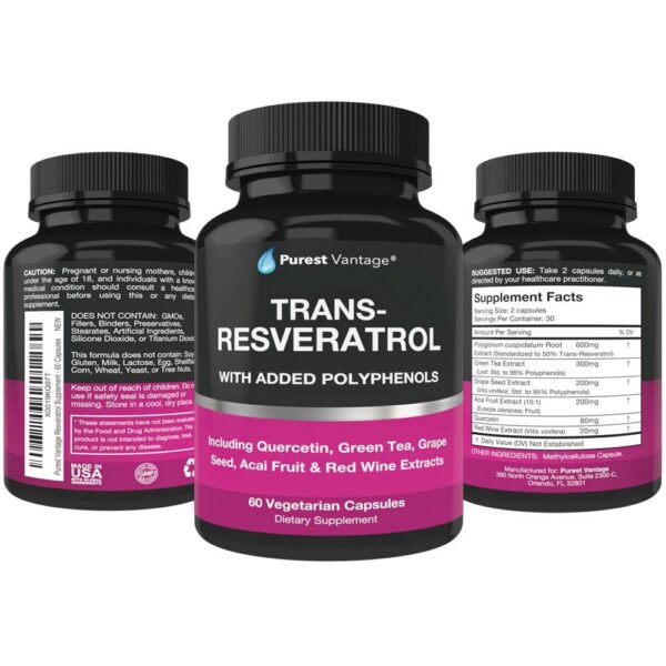 Frasco de Resveratrol en estante