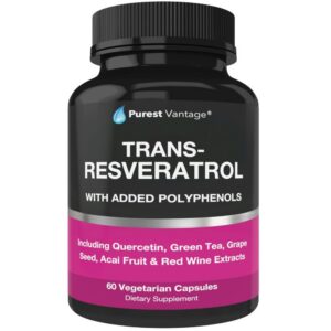Purest vantage Resveratrol frasco y etiqueta