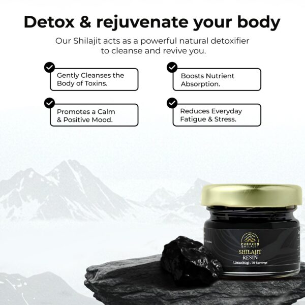 Frasco y etiqueta de PureZen Shilajit